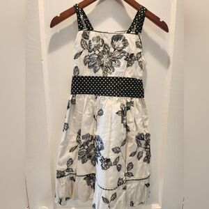 Floral Black and White Kids Dress